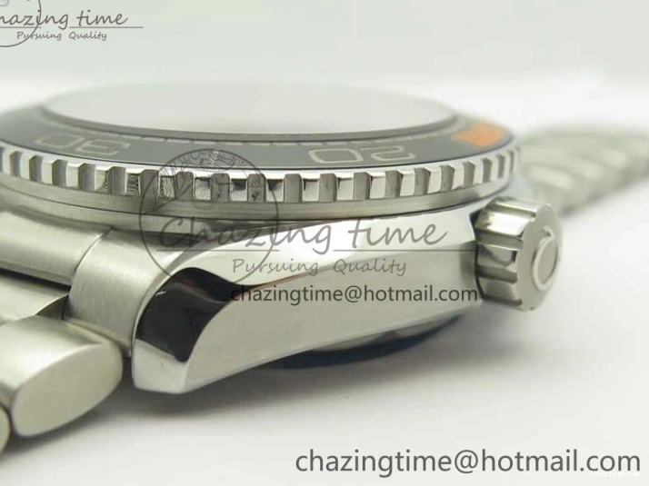 0420 Planet Ocean 43.5mm SS VSF 1:1 Best Edition Black Orange Bezel Black Dial on SS Bracelet A8900 Super Clone Breathable 8003